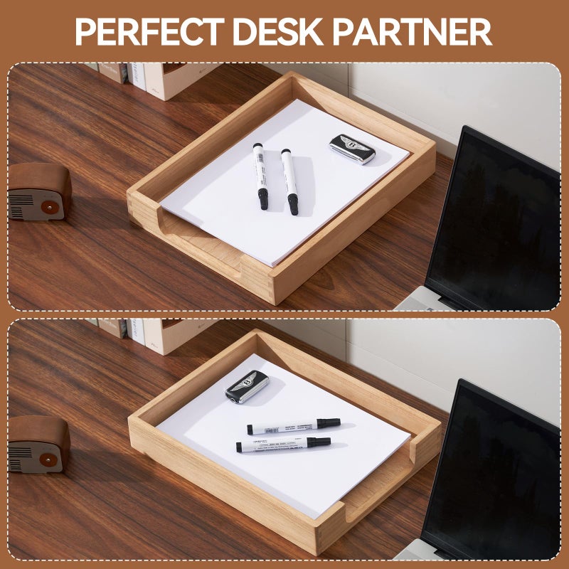 Kirigen Wood Letter-Size Tray Single-Tier (TP-NA)- Wooden Tones Collection Front-Load Documents Tray for Office Desktop Organizer - Desk Magazine, File, Folder, Paper Holder Natural - Image 4